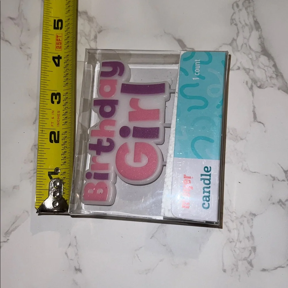 NIB 3pc 5th birthday girl snowflake party decorations and candle and cake sign